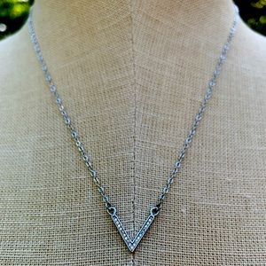 Sterling Silver Arrow V Necklace